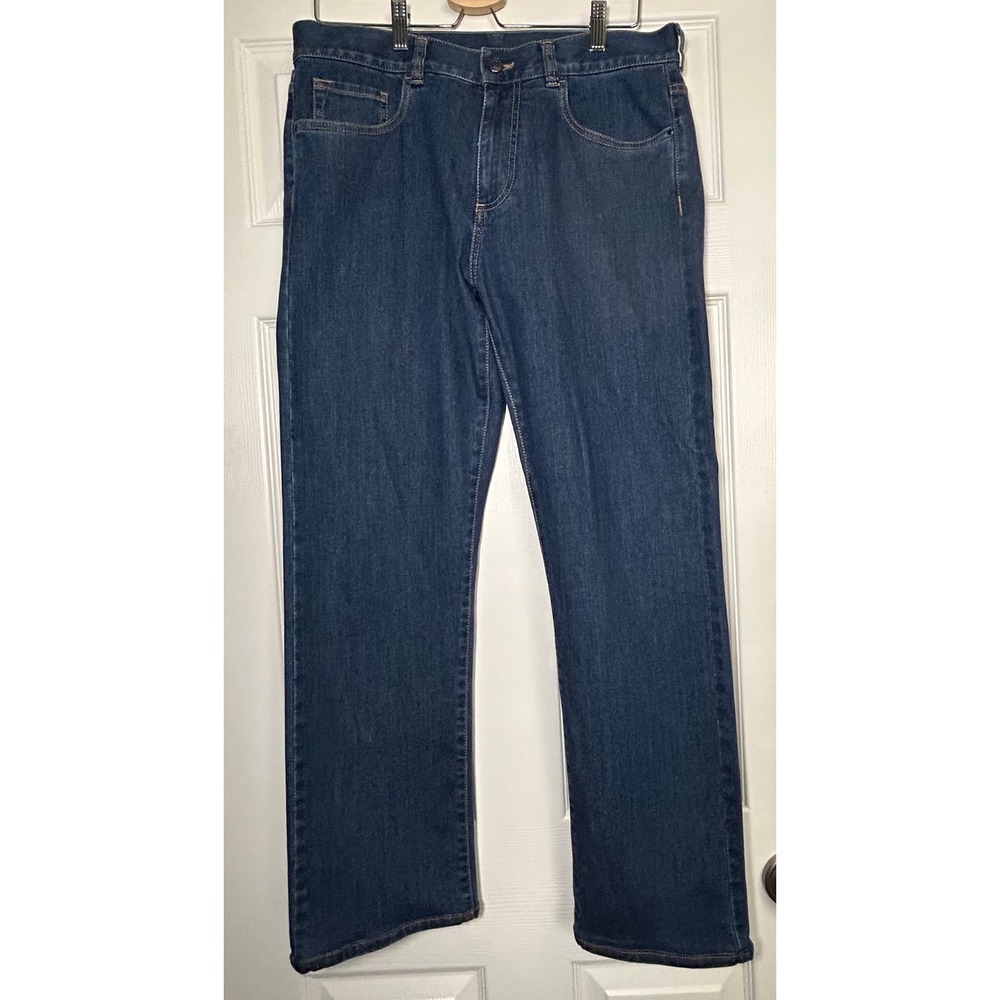 Canali Mens Jeans 34x30 Made in Italy Regular Fit Dark Wash Stretch Denim
